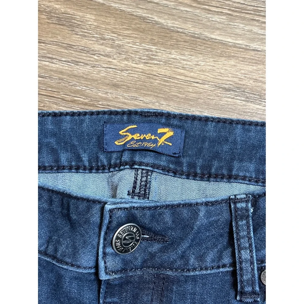 Seven7 Womens Skinny Crop Jeans Dark Wash Denim Boho Preppy Size 12